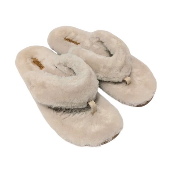 OLUKAI Kipe'a Heu Wool Shearling Fuzzy Slipper Sandals 10 Fuzzy Soft All-Year - Picture 3 of 12